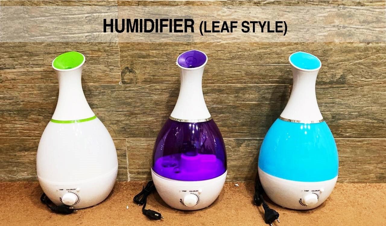 Air Humidifier Ultrasonic Cool Steam Mist with Color Changing LED Night Light 2.4 Liters LEAF STYLE