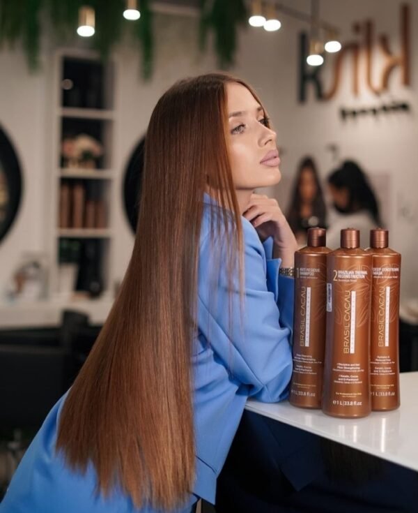 Brazilian Keratin Hair Treatment Blowout Kit Cadiveu Brasil Cacau, 3 products 1L