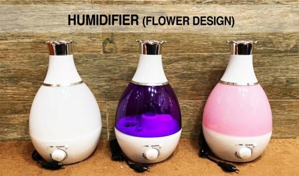 Air Humidifier Ultrasonic Cool Steam Mist with Color Changing LED Night Light 2.4 Liters FLOWER DESIGN