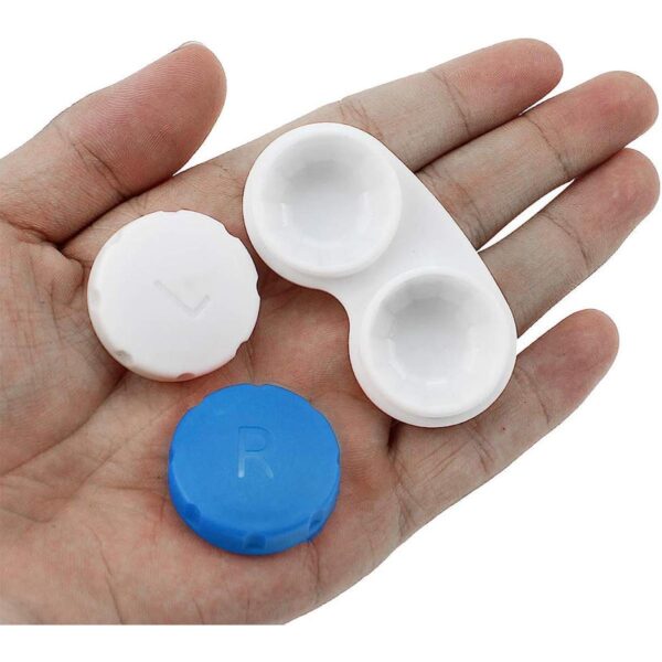 High Quality Optical Contact Lens Case, Lens Case, Contact Lens Box, Blue and White, Colourful Contact Lenses Set for Home, Travel, Soft Hard Contact Lens