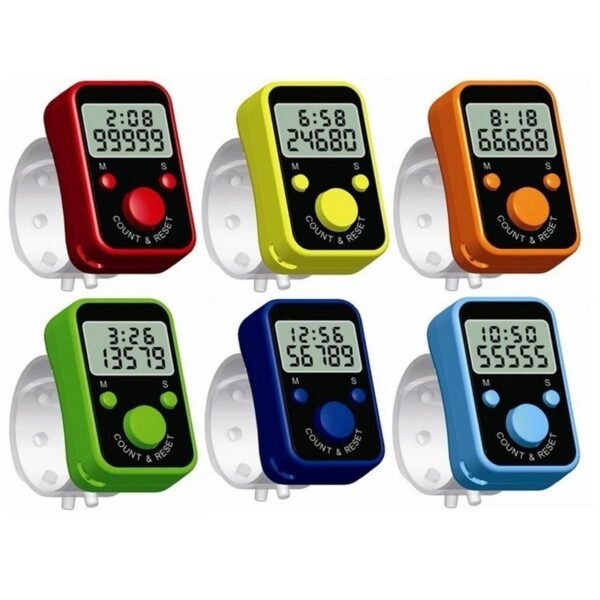 Digital Tasbeeh Counter With Time and date Function Hand Ring Finger Tally Electronic Tasbih Pray Counter 5 digit Portable LED - Any One Random Color