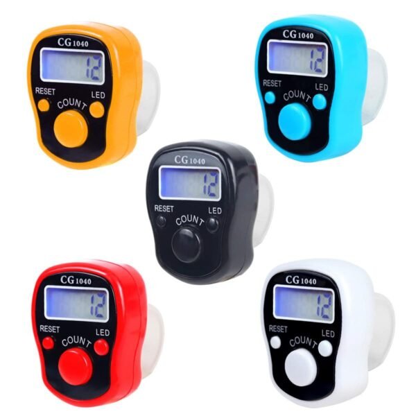 Large Digital Tasbeeh Light Counter With Hand Ring Finger Tally Electronic Tasbih Pray Counter 5 digit Portable LED - Any One Random Color