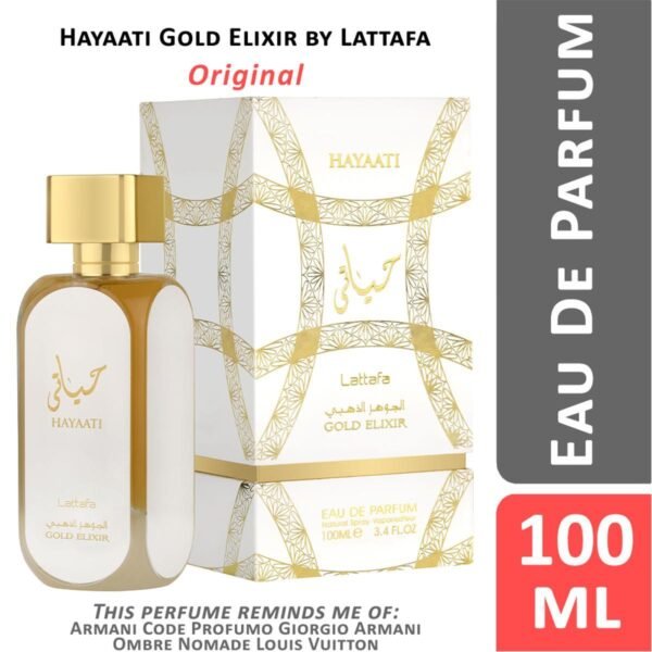 Hayaati Gold Elixir 100ml Lattafa Perfumes for Unisex PERFUME FOR MEN AND WOMEN EDP