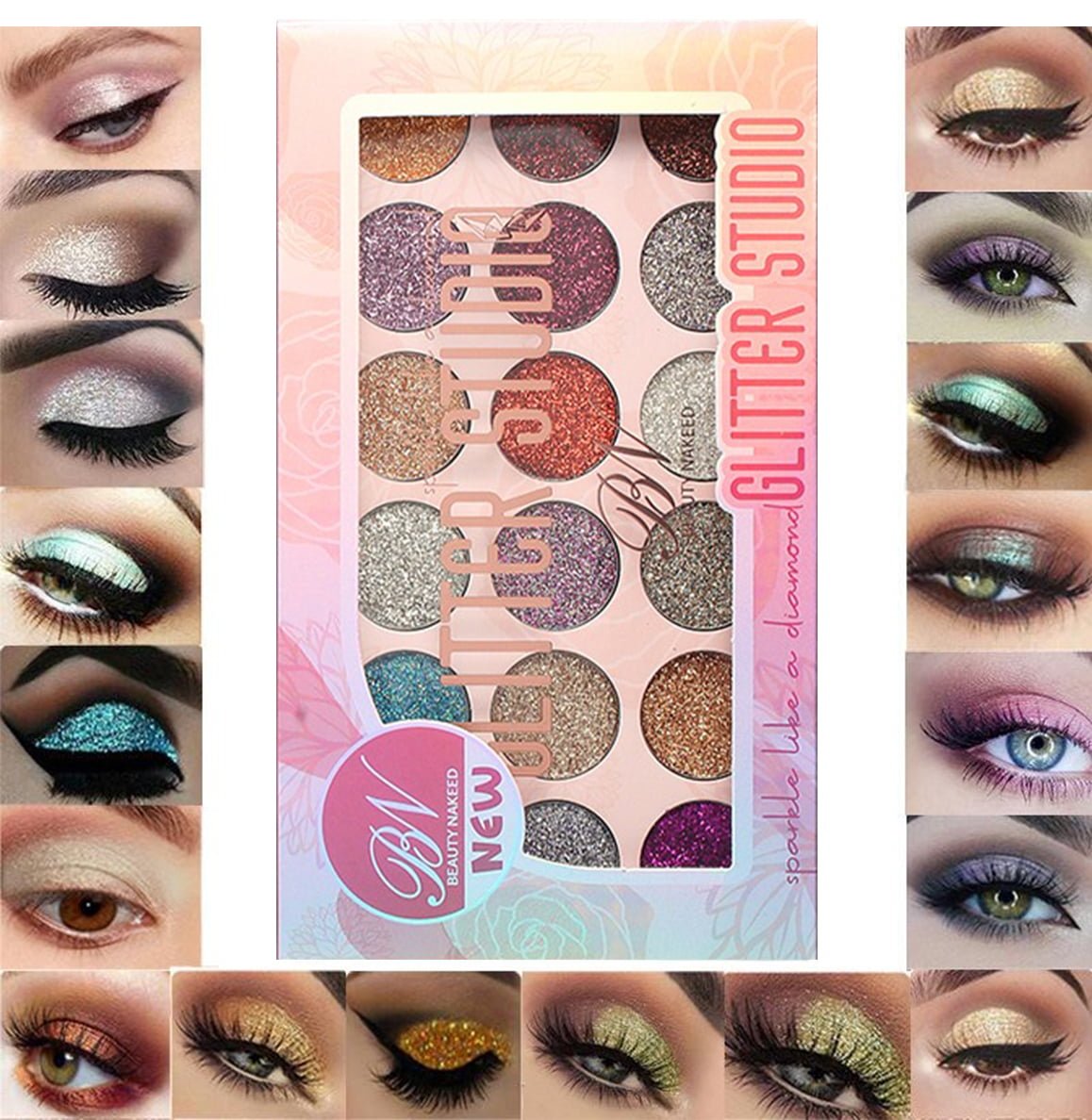 BN Beauty Nakeed ANY ONE 18 Colors Sequins Glitter Powder High Gloss Pearly Eye shadow Palette