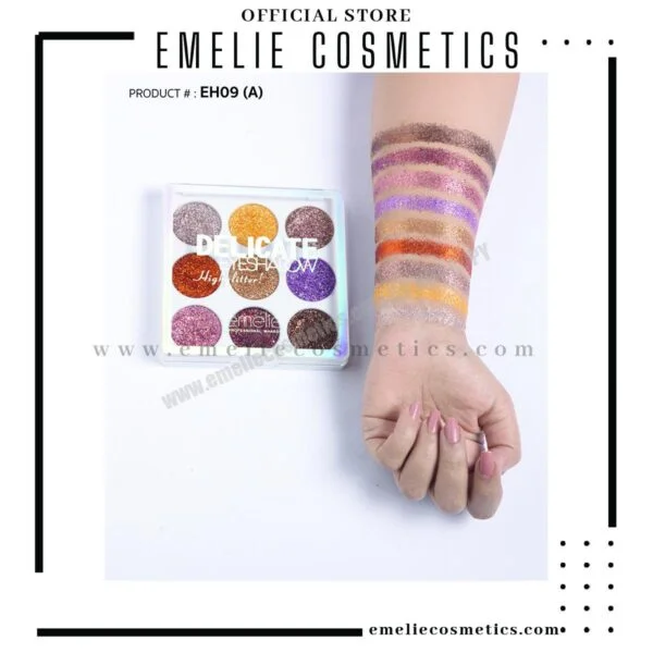 Emelie 9 Color Glitter Eyeshadow