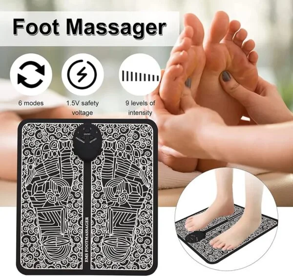 EMS Foot Massager Pad Portable Foldable Massage Pad Improve Blood Circulation Relief Pain Relax Feet