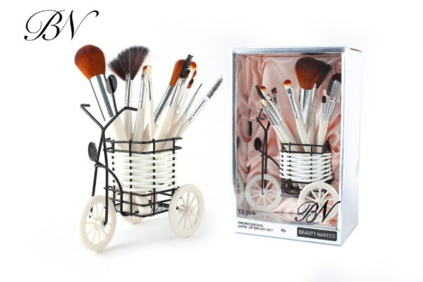 BN Beauty Nakeed 12pcs Makeup Brush Set with Bicycle Best Gift Packaging, Girl?s Brushes Set For Makeup Professional Brushes Set