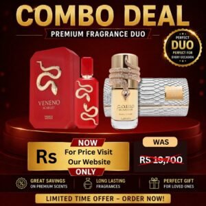 COMBO DEAL 3 Veneno Scarlet French Avenue 100ml (WITH) Musamam White Intense by Lattafa EDP 100ML