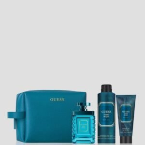 GUESS UOMO AQUA MEN 4s SET (EDT 100ML+ Shower Gel 100ML+ BODY SPRAYS DEODORANT 170G+ POUCH)