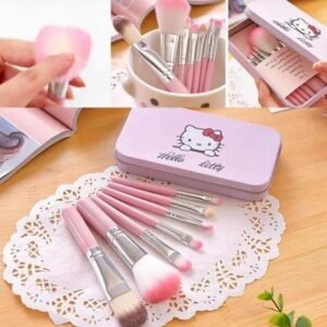 Cute Hello Kitty 7 Makeup Foundation Powder Eye shadow Brushes Set