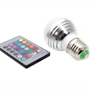 RGB LED Bulb with Remote Control - White
