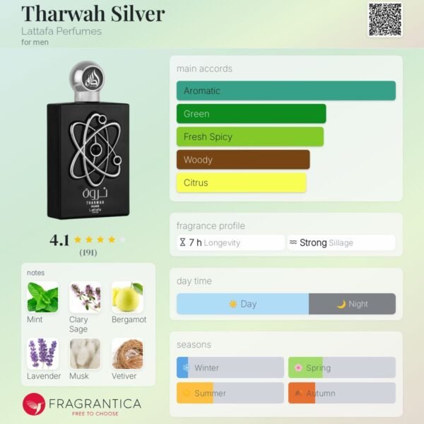 Lattafa Tharwah Silver Lattafa Perfumes for men Eau de Parfum 100ml by Lattafa Pride